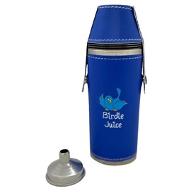 Giggle Golf Birdie Juice 8 oz Royal Blue Flask With 4 Shot Glasses & 1 Funnel