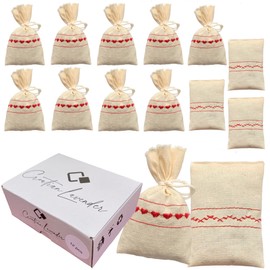 Croatian Lavender Sachets (12 Pack) Home Fragrance for Clothes Closets Protect & Defend Clothing Natural in Cotton Bags