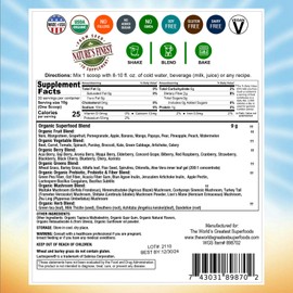 The World's Greatest Superfoods Super Greens Drink Superfood From American Farms Grown In The USA. 30 Servings