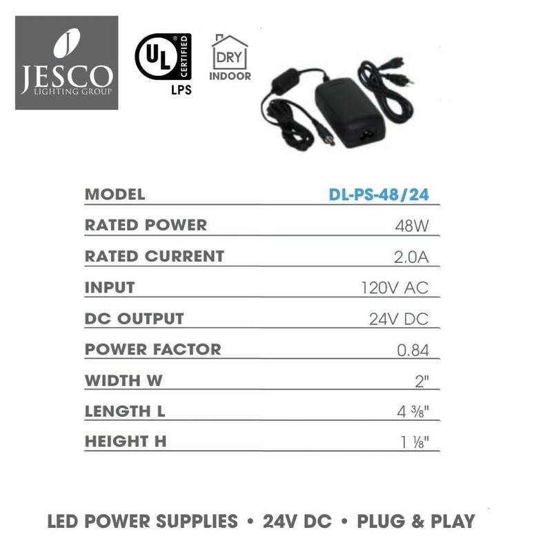 Jesco Lighting DL-PS-48/24 Accessory - 24V DC Desktop Power Supply