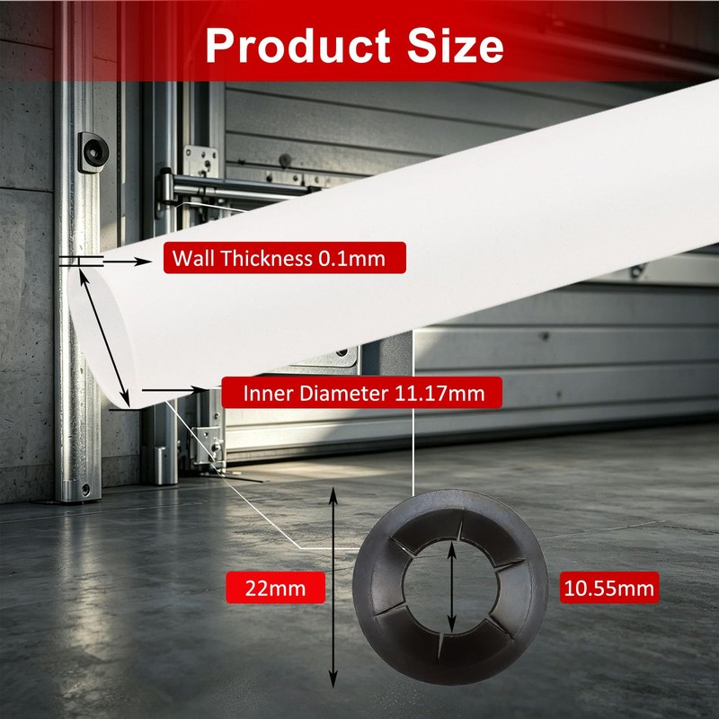 12Pcs Garage Door Quiet Hinge Sleeves Compatible with Clean Stem