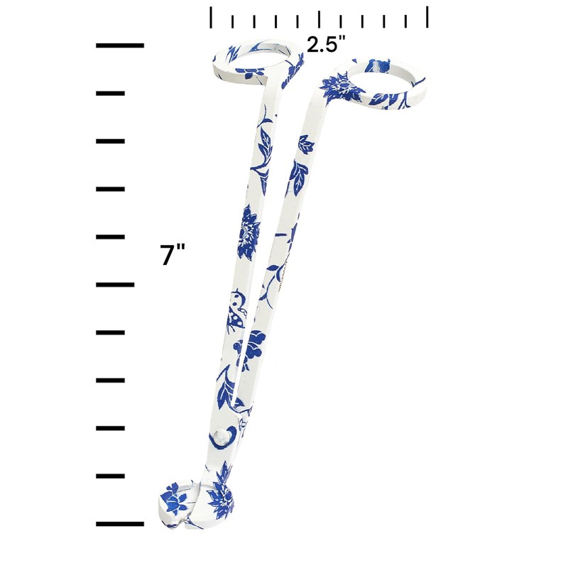 Wick Trimmer with Ornate Blue and White Nature Pattern by