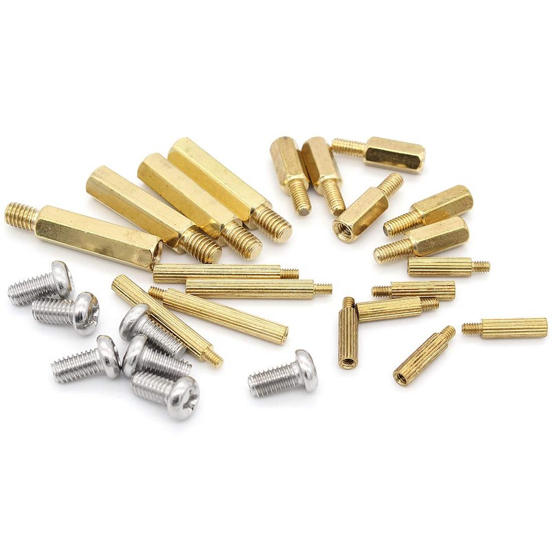 Yuhtech 360 Pieces Standoff Brass Hexagonal Spacer Screws Spacer Nut