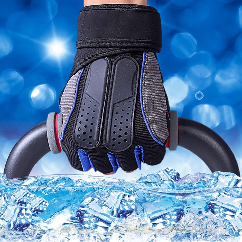 Guantes de Acondicionamiento Físico con Soporte Muñeca y Medio Dedo