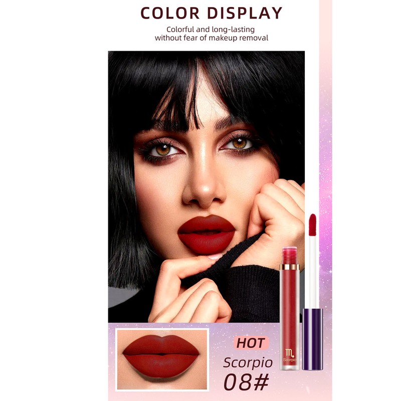 12 Colors Matte Liquid Lipstick Set Long Lasting Waterproof Non