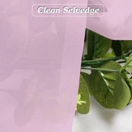 OVZME 2 Pack Pink Sheer Curtains 63 Inch Length, Light Filtering Window Curtain Drapes Treatment for Kitchen, Bedroom Living and Children Room, Voile Top Dual Rod Pocket, 2 Pack of 42 x 63"