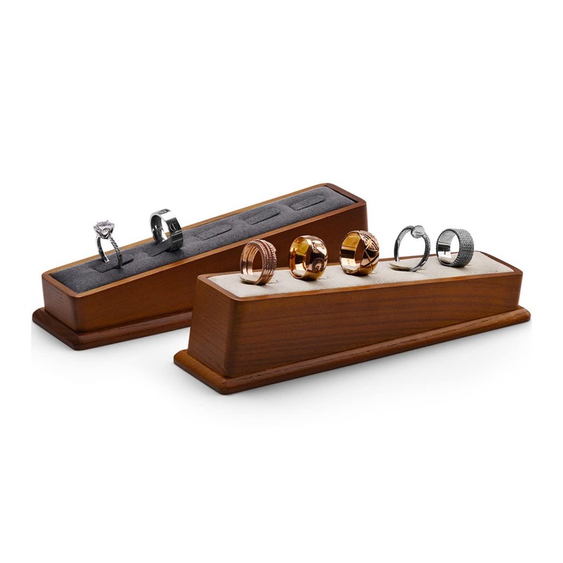 Oirlv Solid Wooden Ring Display Stand Elegant Ring Storage Holder