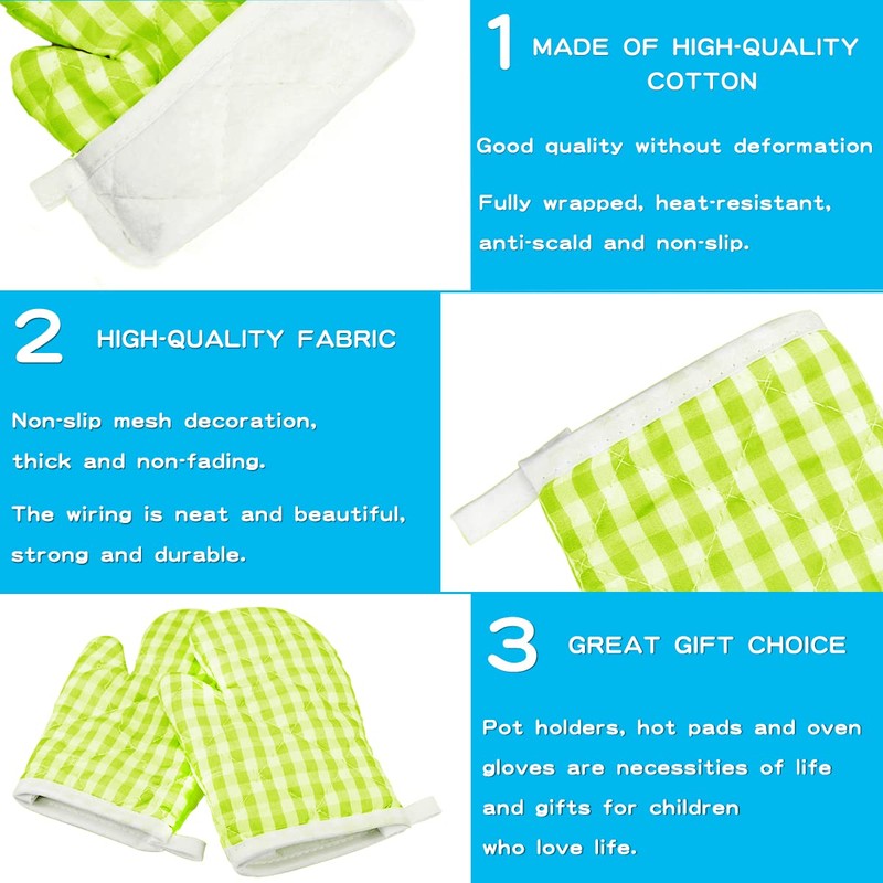 DOERDO 2 Pack Kid Oven Mitts for Kids Heat Resistant