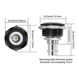XMSJSIY BNC Connector Adapter BNC Female to Female Panel Mount Coupler Thread Fixing Feed-Through Connector BNC Monitor Module SDI Video Coaxial Socket for CCTV Security Camera - 2 Pieces (Black)