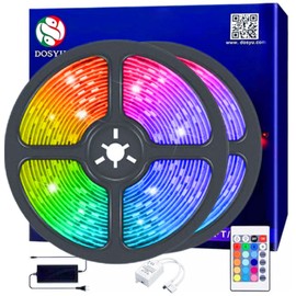 DOSYU Luces LED 32.8 FT/ 10M, Tira LED RGB con Control Remoto, Luces LED para Cuarto TV Dormitorio, Fiesta, Decoración Navideña, Decoración DIY