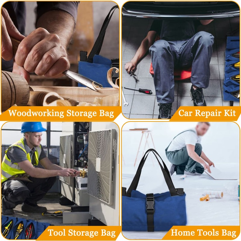 Tool Pouch with Dependable Zippers, Wrench Roll Up Tool Bag,Small