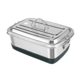 Povxlum Stainless Steel Lunch Box 2000ml with 3 Compartments, Picnic Box, Portable Bento Box with Spoon and Chopsticks for Adults, Kids for Food, Sandwich, Salad, Fruit