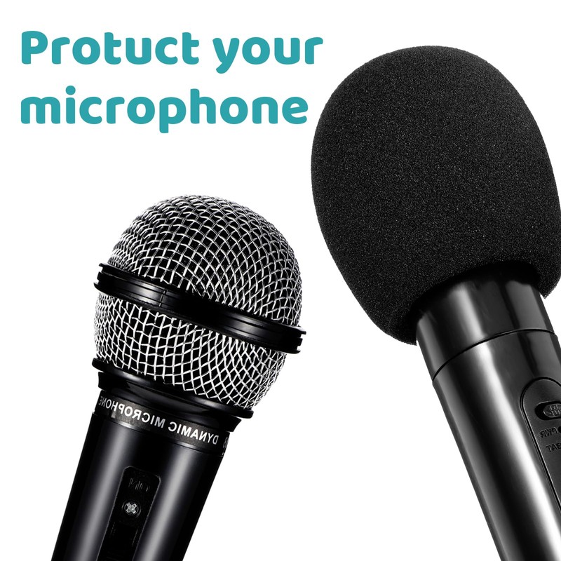 Microphone Cover, 2PCS Foam Mic Covers Black Microphone Windscreen Pop