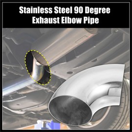 Hihaha OD 4.5 Inch 90 Degree SS304 Stainless Steel Bend Tube Exhaust Elbow Pipe for Car Modified Exhaust System 0.08" Wall Thickness Piping Silver Tone Durable Material
