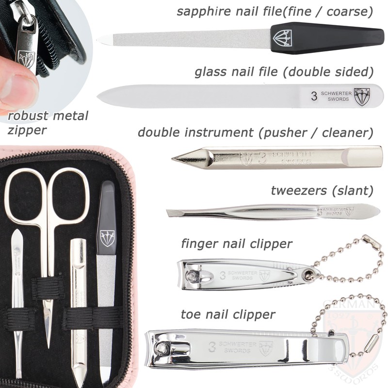 3 Swords Germany - brand quality 8 piece manicure pedicure