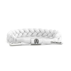 Rastaclat Braided Bracelet for Men and Women - Onyx Silver White Bracelet | Adjustable Stackable & Braided by Hand (Small/Medium)