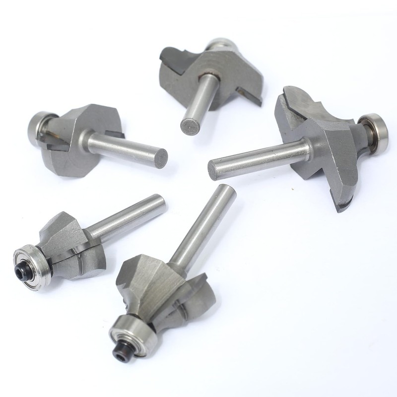 Akylin 5Pcs Classical Ogee Bit,1/4" Shank,Cove&Bead Router Bits Cutting Depth