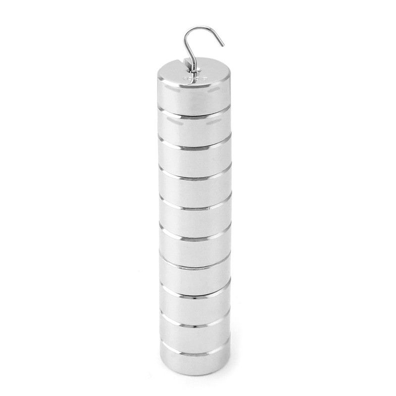 QWORK Lab Slotted Mass Set, 2 Set of Chromium-Plated Metal