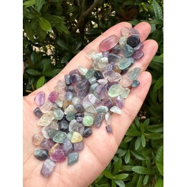 Rainbow Fluorite Chips – Natural Mini Rainbow Fluorite Stones, Crushed Undrilled Rainbow Fluorite, Semi-Tumbled Genuine Rainbow Fluorite (1/8 lb)