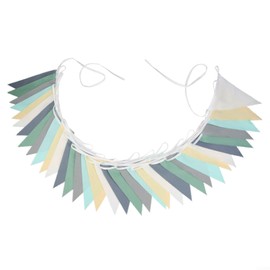 10M Multicolor Triangle Bunting Garland for Wedding Birthday Party Decoration (Green)