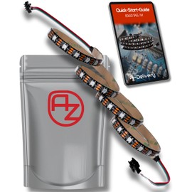 AZDelivery 1M WS2812B 60 LEDs/m 60 Pixels/m LED Strip RGB Addressable LED Strip with 5050 SMD LEDs IP65 Black Waterproof Dustproof