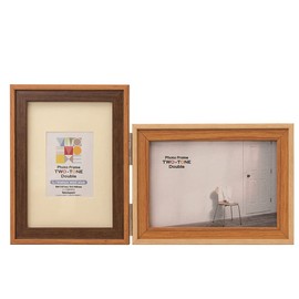 Nakabayashi F-TMS-111-2-BR Two-Tone Resin Photo Frame, 2 Sides, Brown