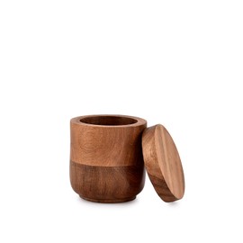 NIRMAN Acacia Wood Wooden Jewelry Boxes, Wedding Ring Jewelry Boxes for Anniversary Engagement Wedding Christmas (3" x 3" x 3.5")