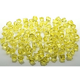 WGV Acrylic Ice Rock Crystals Treasure Gems for Table Scatters, Vase Fillers, Wedding, Banquet, Party, Event, Birthday Decor (Approx 150 pcs per Bag), 1 Bag, 1 Pound, Yellow