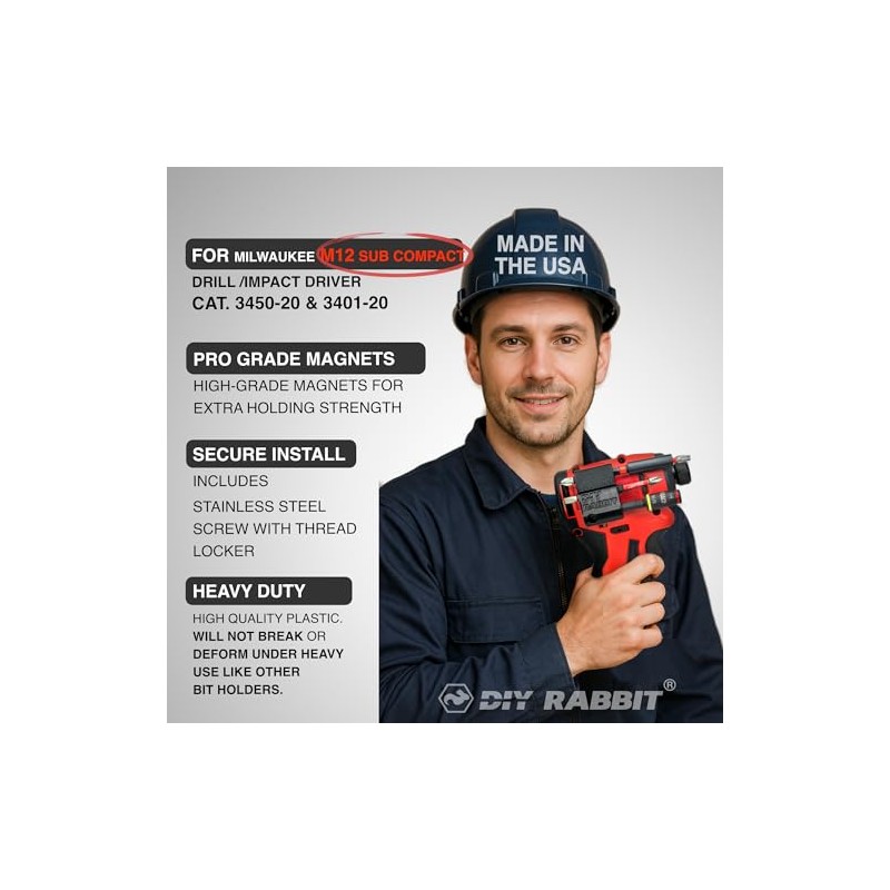 Magnetic Bit Holder for Milwaukee M12 SubCompact Drill & Driver