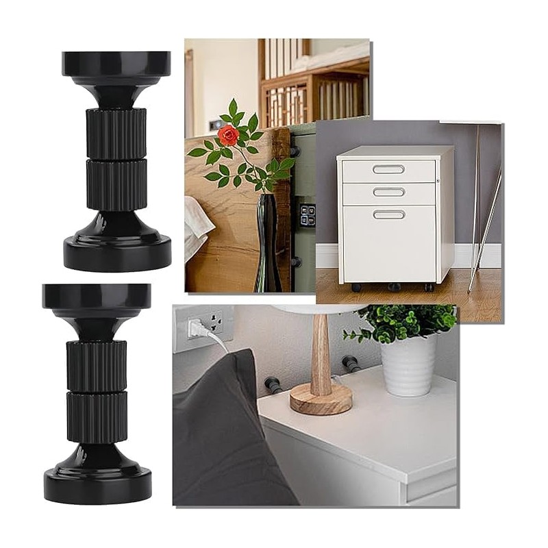 2 PCS Adjustable Headboard Stoppers - Bed Wall Stabilizers for