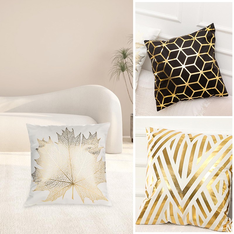 outret Set of 4 Throw Pillow Covers,Geometric Square Cushion Covers