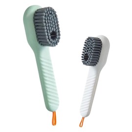 UNIVERSOENLÍNEA.COM Set Duo Cepillos Limpieza Zapatos Calzado Dispensador Automatico Jabon Cerdas Firmes y Flexibles Herramienta Multifuncional para El Hogar