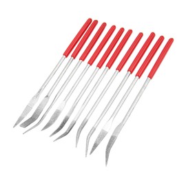 Set of 10, Diamond File, Sharpener, Polishing, Grinding, Iron Work File, Metal, Small Craft, Fine Tool, Special Shape, Approx. 5.5 inches (140 mm)
