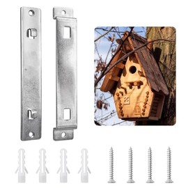 UFURMATE Bird House Hanger, 1 Set Bird House Mounting Bracket with Screws, Quickly Removing Bird House Mounting Hook Iron Wall Bracket for Bird Houses Nesting Boxes Feeders