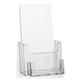 taymar DIN Lang (DL) Table Brochure Stand with Extra Business Card Holder, Flyer Holder, Brochure Holder with Visi Compartment