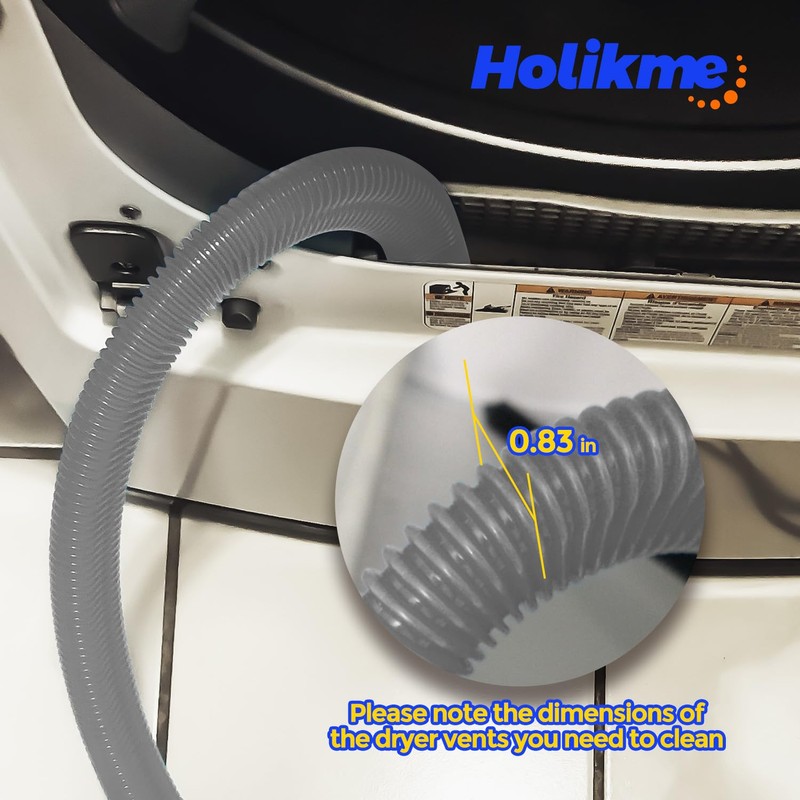 Holikme 2 Pieces Dryer Vent Cleaner Kit, Dryer Lint Vacuum