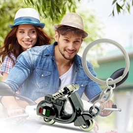 HAILIWEI Vespa Accessories for Vespa Scooters, Fun Italian Vespa Keychain for Vespa Scooter Keys (Black)