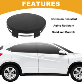 Partuto 1 Pc 60mm 2.36" OD - Universal Car Wheel Hub Center Caps - Auto Hub Covers Automotive Accessories Scratch Resistant Rustproof - Durable Plastic Black