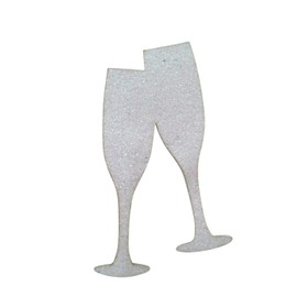 Various Designs of Sexy Pole Dancers/High Heels/Corset/Champagne Glasses/Bride & Groom Cupcake Toppers for Birthday/Bridal Sower/Weddingd/New Years Events/Party sets of 12… (Diamond Champagne Glass)