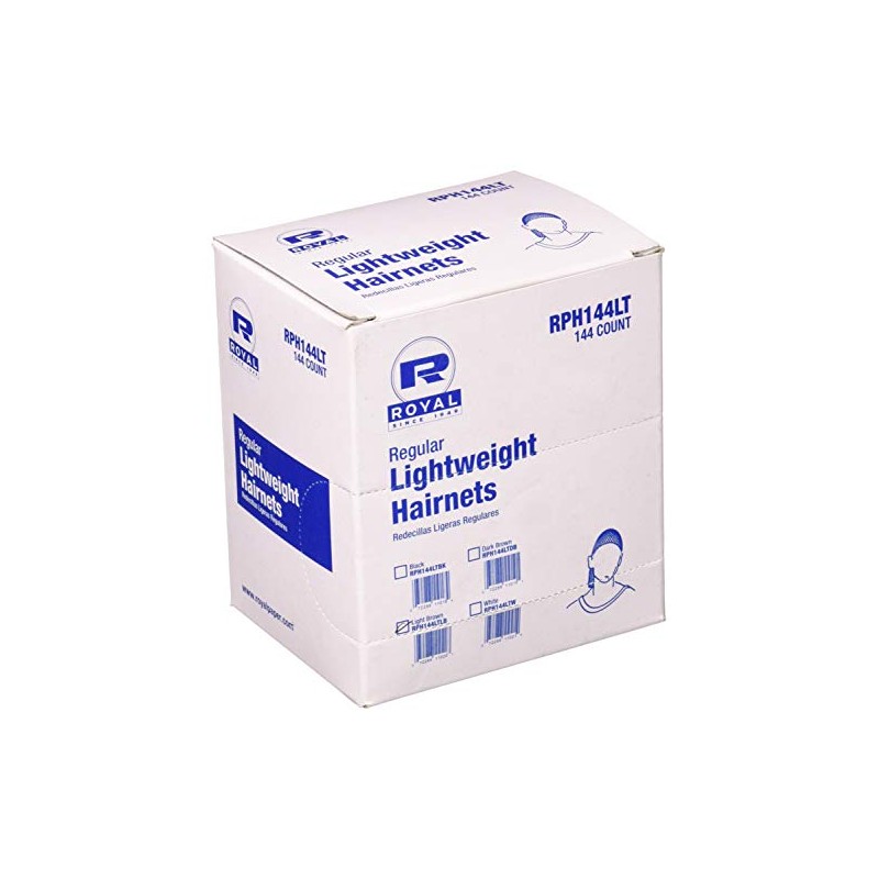 Royal 24" Light Brown Light Weight Hairnet, Disposable and Latex