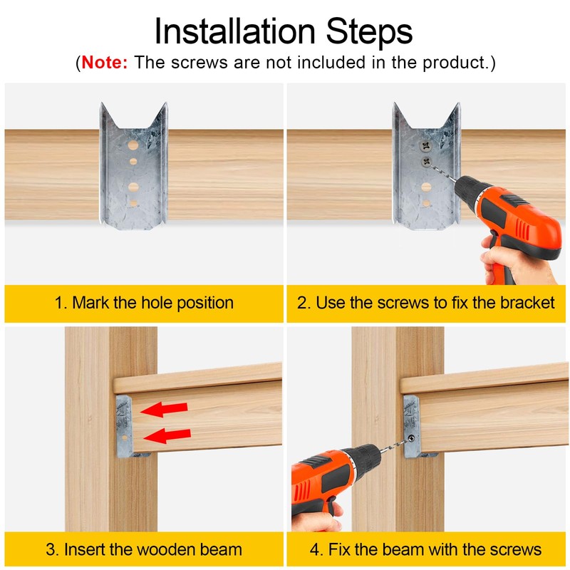 LukLoy 20 Pack 2x4 Brackets for Wood Rail, Fence Brackets