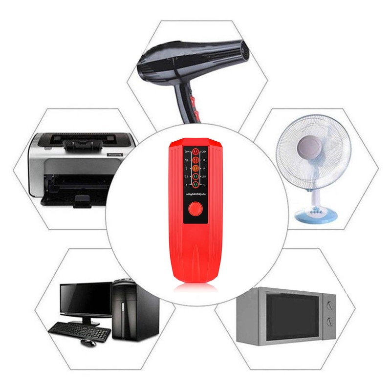 EMF Meter Magnetic Field Detector Electromagnetic Radiation Tester with 5