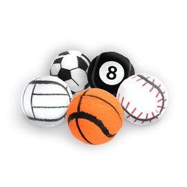 Fancy Pets Juguete Pelotas de Tenis Deportivas para Perros con Squeaker – Set 5 Piezas, 6.5 cm, Caucho y Poliéster