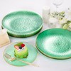 Rubtlamp 60 Pieces Green Gold Plastic Plates - 10 inch