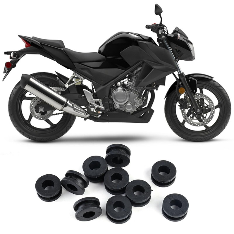 Aramox 10Pcs Motorcycle Fairing Washers Black