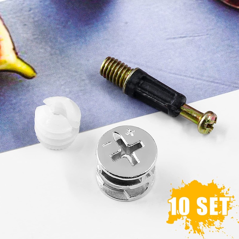 BokWin 10 Set 32mm Cam Lock Screws for Furniture,3 in