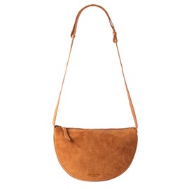 Holzrichter Moon Bag, Shopper and Croissant Bag - Leather Crossbody Bag - Shoulder Bag Crescent Moon and Croissant Shape, Moon Bag No 1 | Caramel