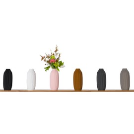 Stella S Flower Vase/Decorative Vase 16 cm for Cut / Dried Flowers Sustainable Waterproof Pampas Grass (Dark Grey)