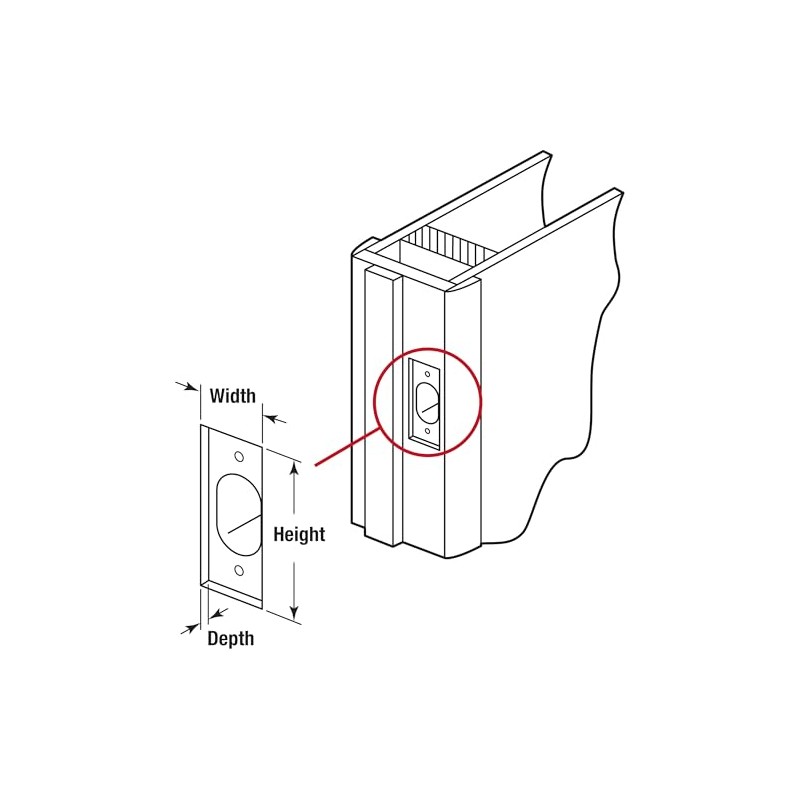 Prime-Line E 2299 Stainless Steel Standard T-strike Door Strike Plate,