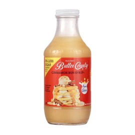 Uncle Bob's Butter Country Rich & Creamy Cinnamon Bun Flavored Buttermilk Syrup for Pancakes, Waffles, French Toast, & More, No Corn Syrup, Gluten Free, 16 fl oz Bottle